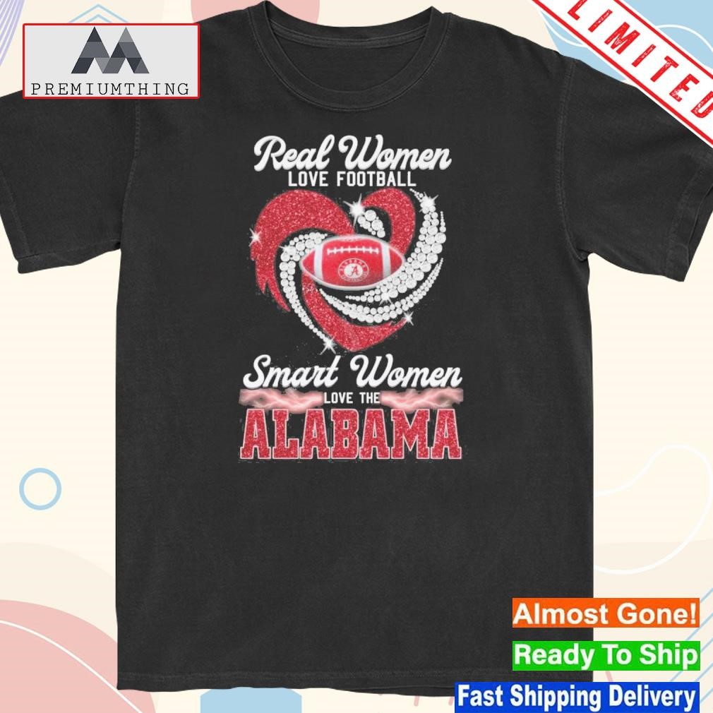 Design real Women Love Football Smart Women Love The Alabama Glitter Heart Shirt