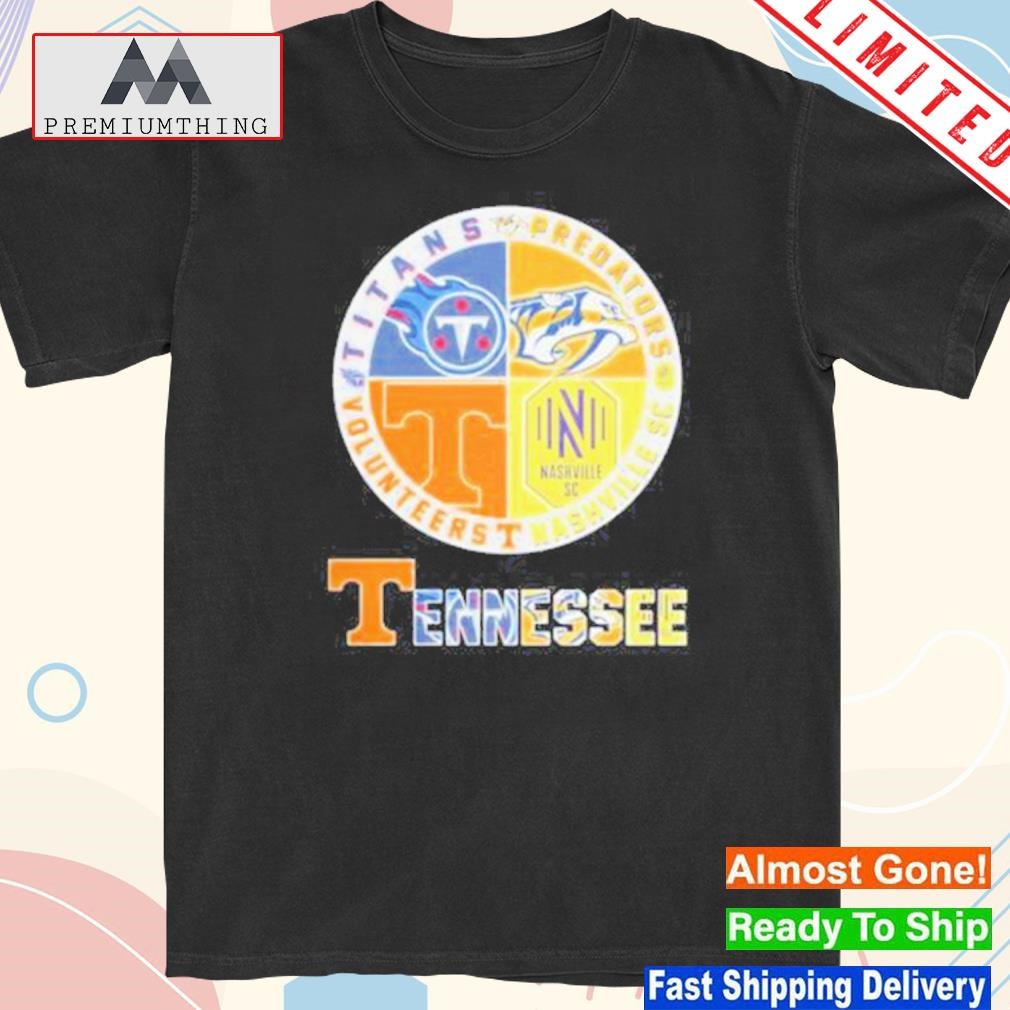 Design tennessee volunteers Titans predators and nashville sc 2023 shirt