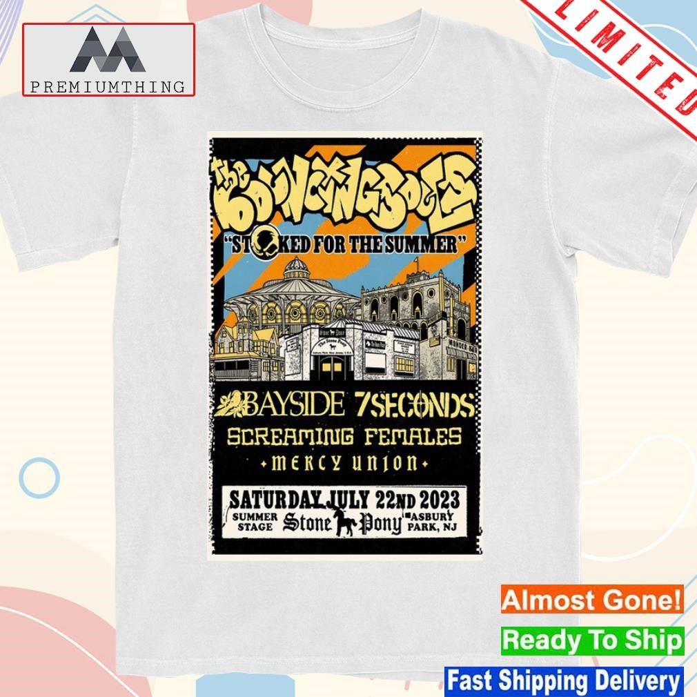 Design the Bouncing Souls Rock Band Stoked For The Summer Bayside 7seconds Screaming Females Mercy Union Summer Stage Stone Pony Asbury Park, NJ Saturday 22 July 2023 Concert Poster shirt