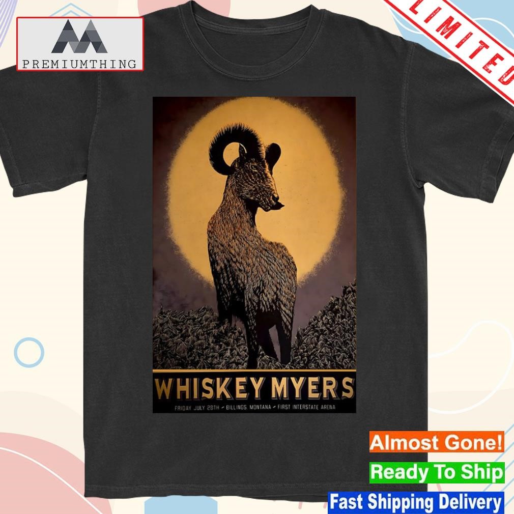 Design whiskey myers first interstate arena billings mt july tour 2023 poster shirt