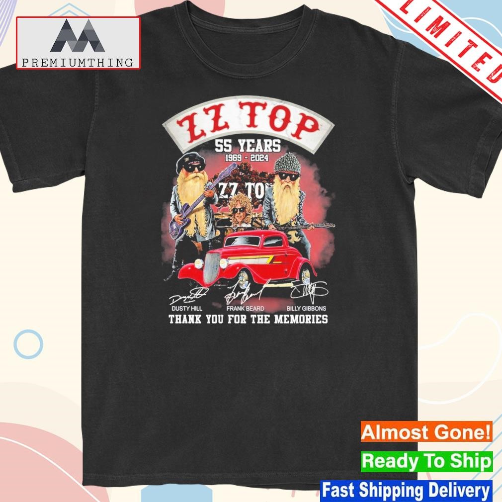 Design zz top 55 years 1969-2024 thank you for the memories shirt