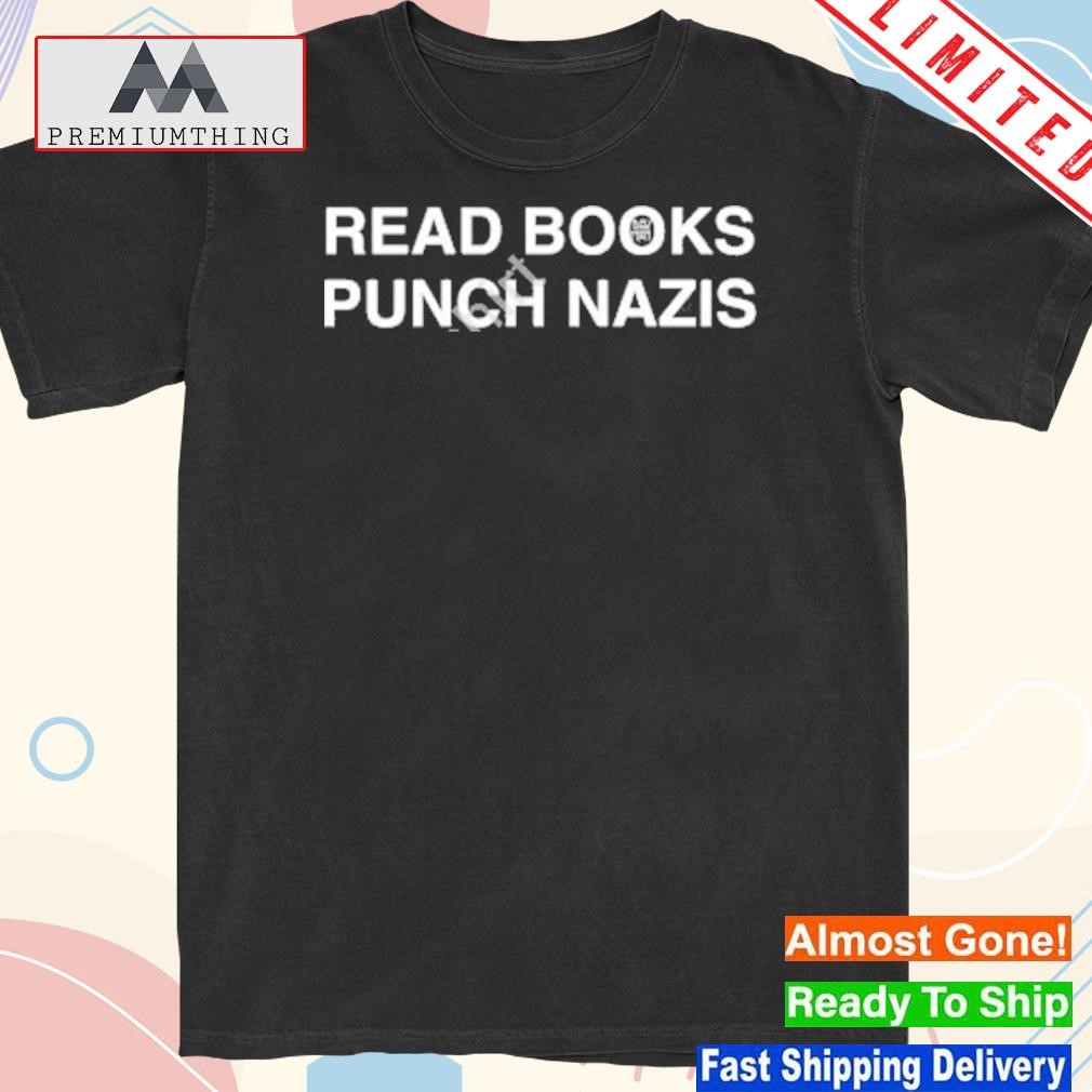 Design 2023 Book moon read books punch nazis shirt