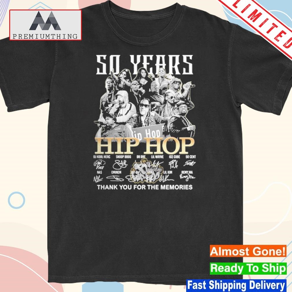 Design 50th anniversary 1973 – 2023 hip hop thank you for the memories shirt
