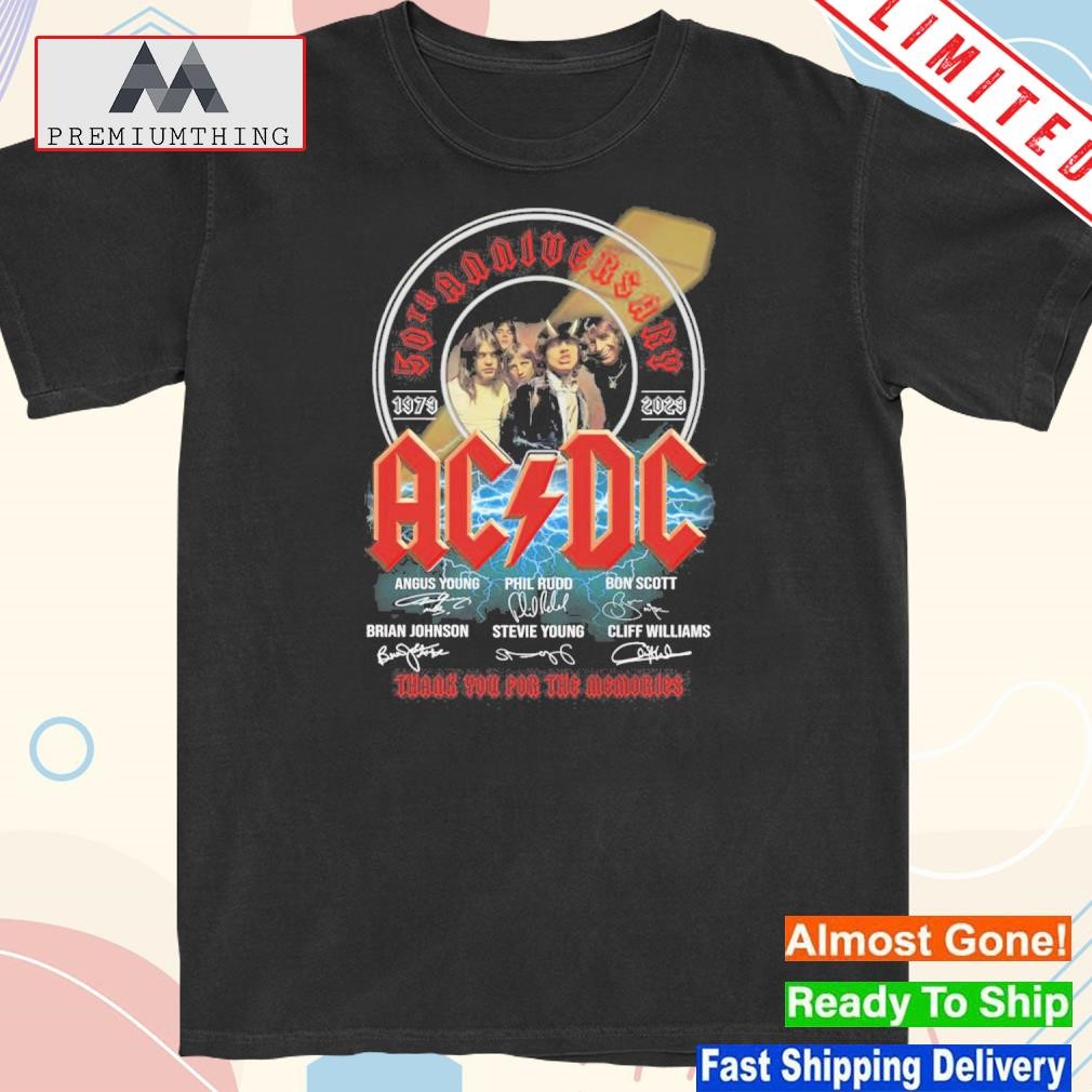 Design acdc 50th anniversary thank you for the memories shirt