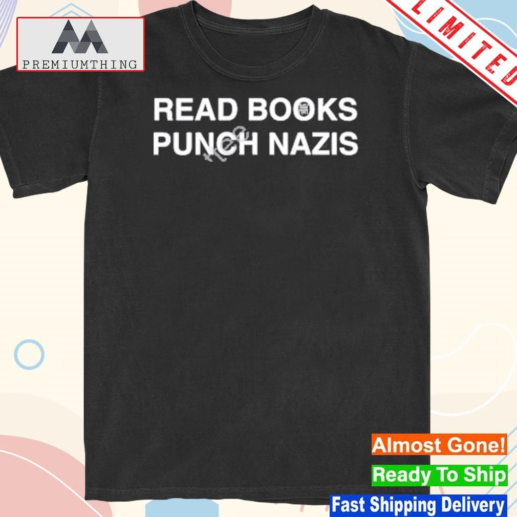 Design book moon read books punch nazis shirt