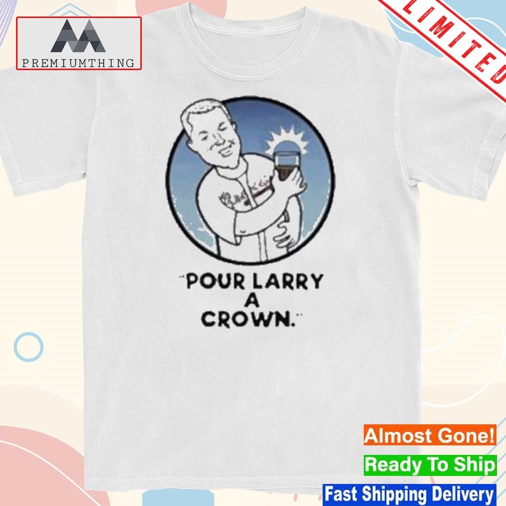 Design braves pour larry a crown chipper jones baseball shirt