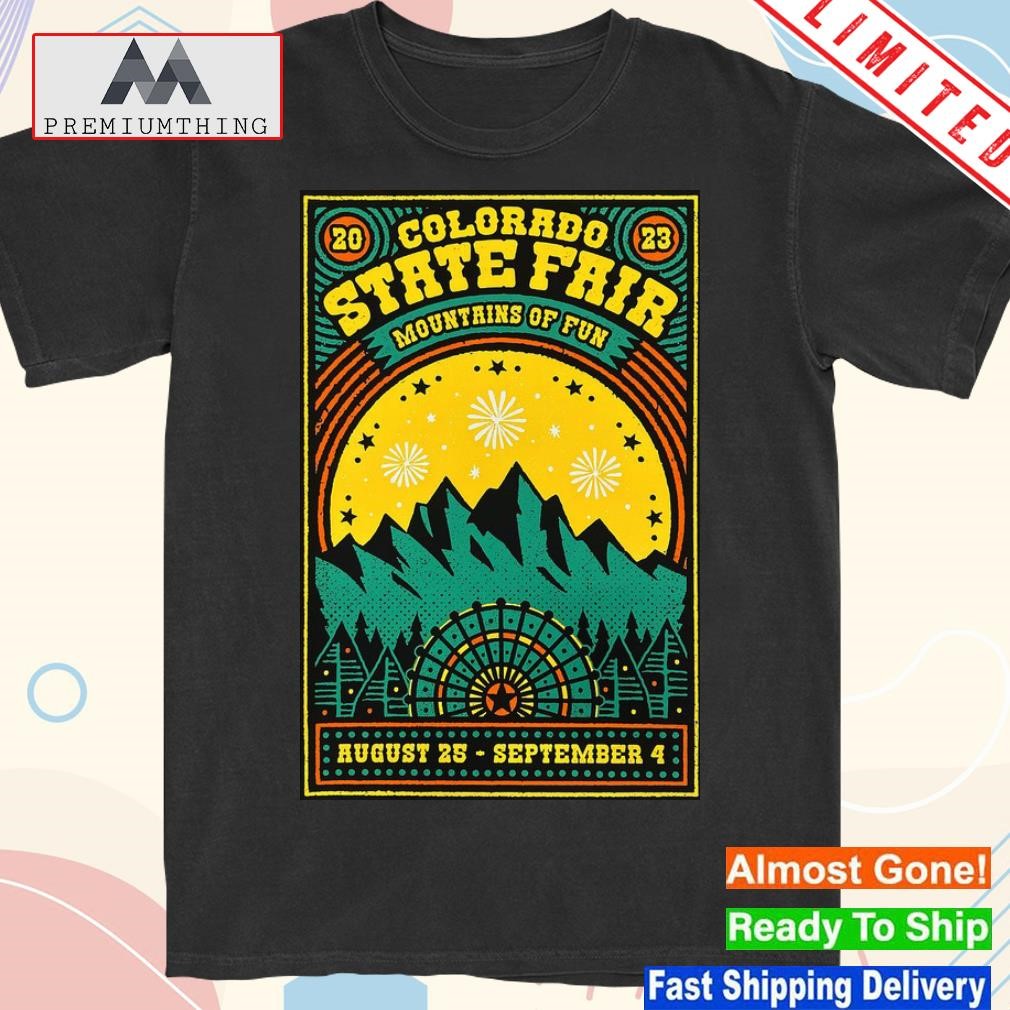 Design colorado state fair mountains of fun 2023 poster shirt