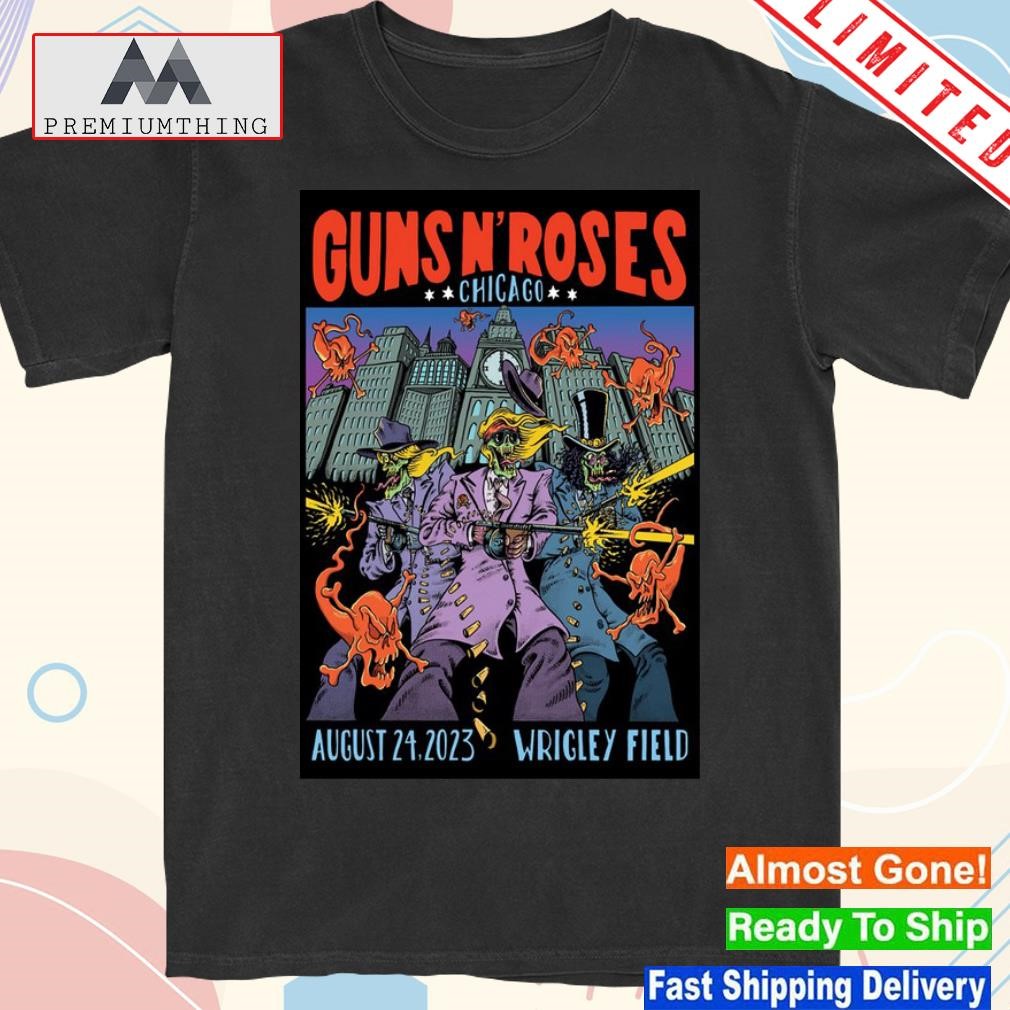 Design guns n' roses tour chicago august 24 2023 poster shirt