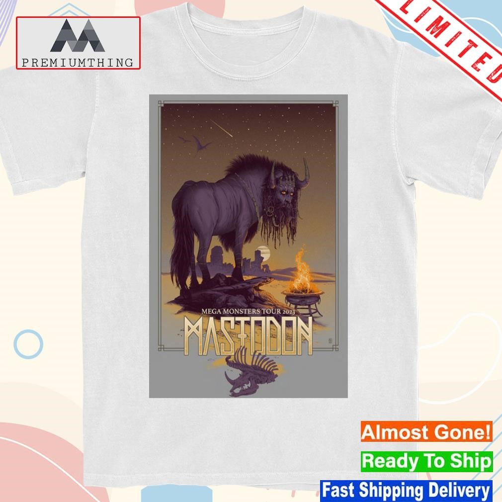 Design mastodon mega monsters tour 2023 poster shirt