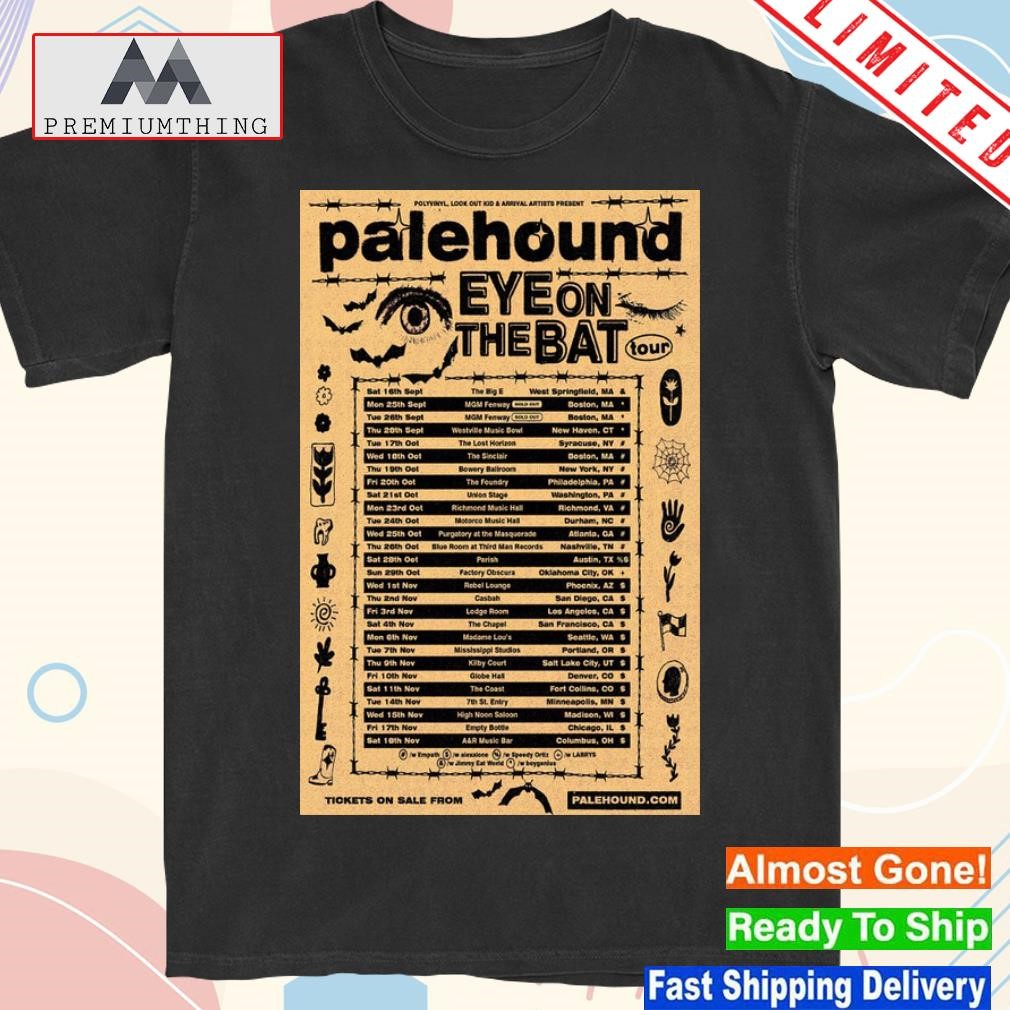 Design palehound eye on the bat tour 2023 poster shirt