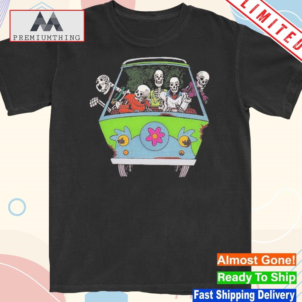 Design scooby Doo Skeleton The Mystery Machine T-Shirt