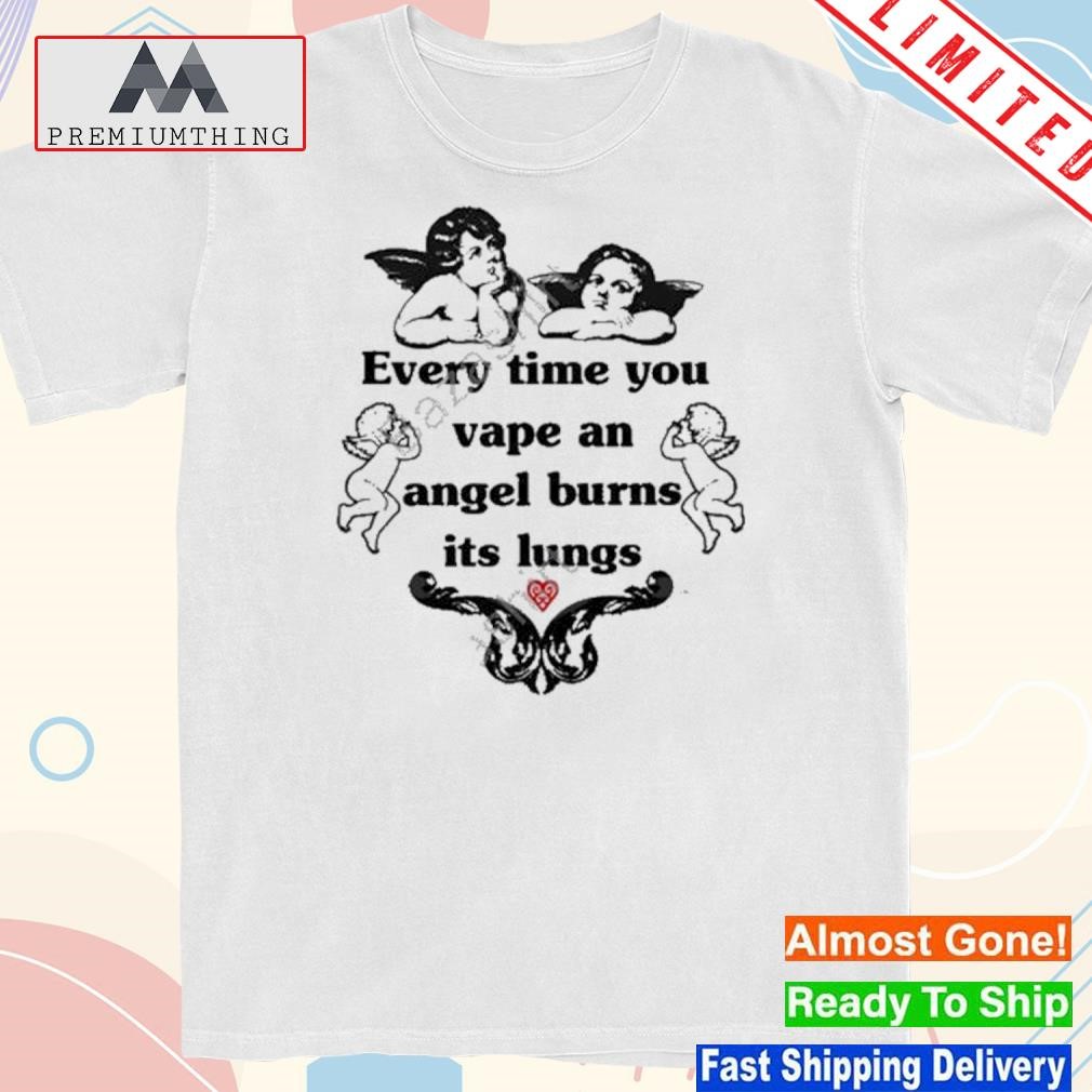 Design that go hard every time you vape an angel burns its lungs shirt
