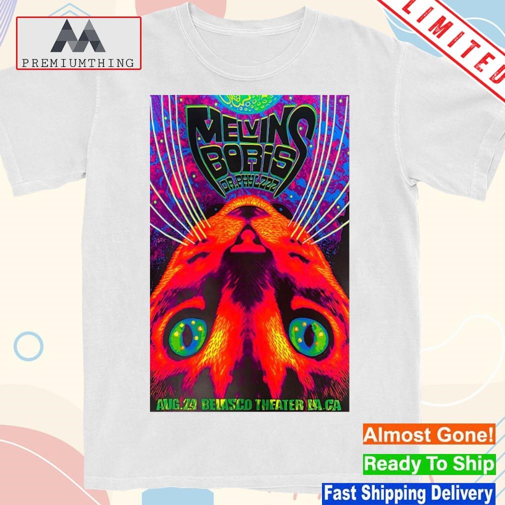 Design the melvins concert tour in los angeles ca aug 24 2023 poster shirt