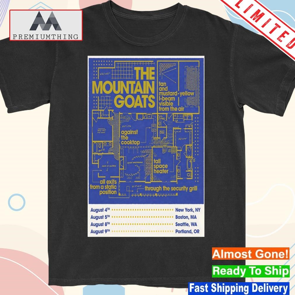 Design the mountain goats tour 2023 Boston ma poster shirt