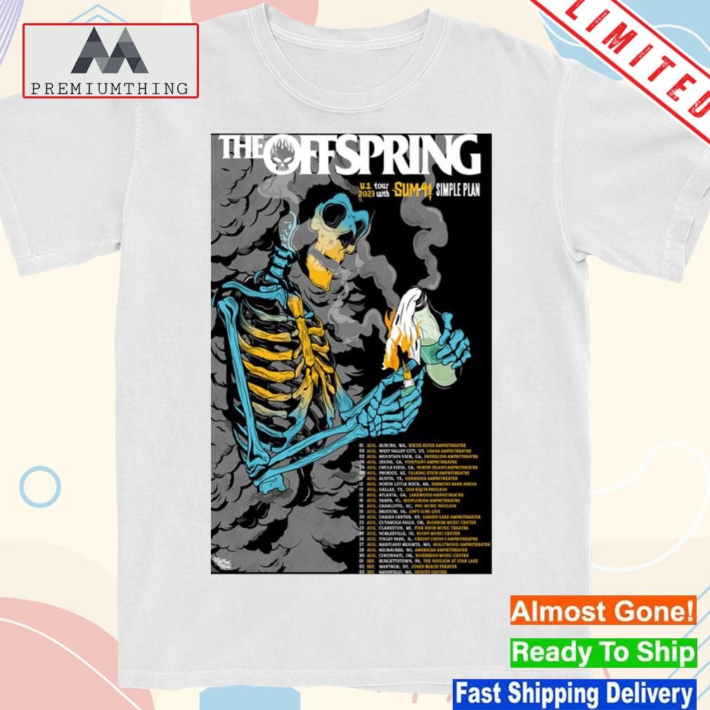 Design the offspring with sum 41 and simple plan tour the us aug 1 to sep 3 2023 poster shirt