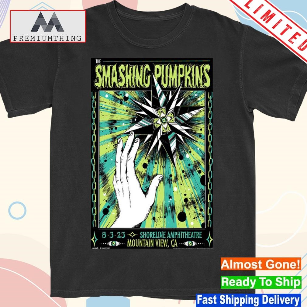 Design the smashing pumpkins tour 2023 shoreline amphitheatre poster shirt