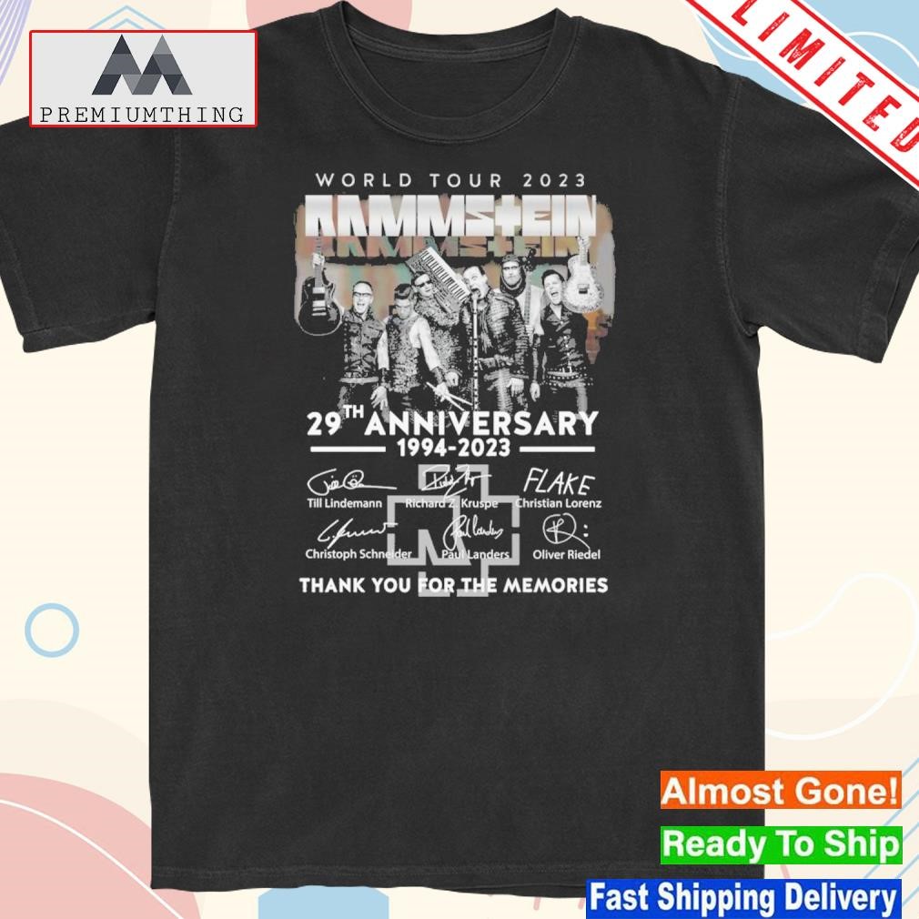 Design world Tour 2023 Rammstein 29th Anniversary 1994 – 2023 Thank You For The Memories T-Shirt