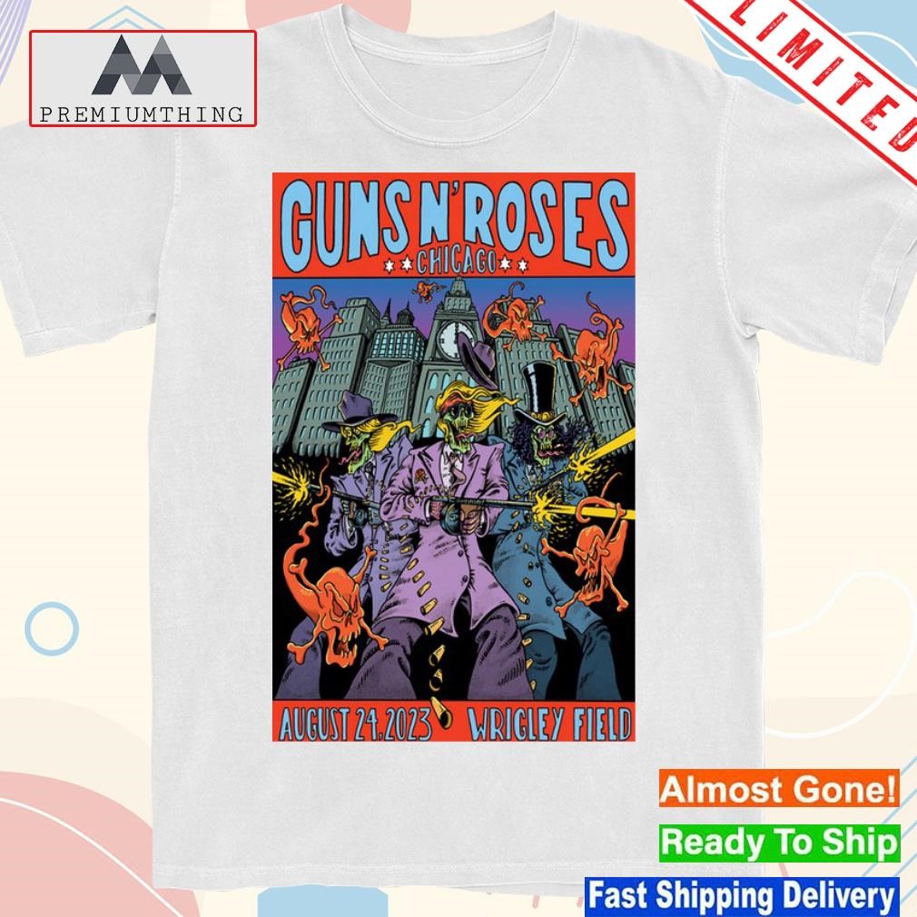 Guns n' roses tour chicago il 2023 poster shirt