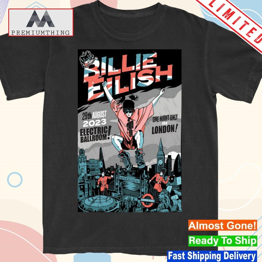 Official billie eilish electric ballroom one night only in london august 29 2023 poster shirt