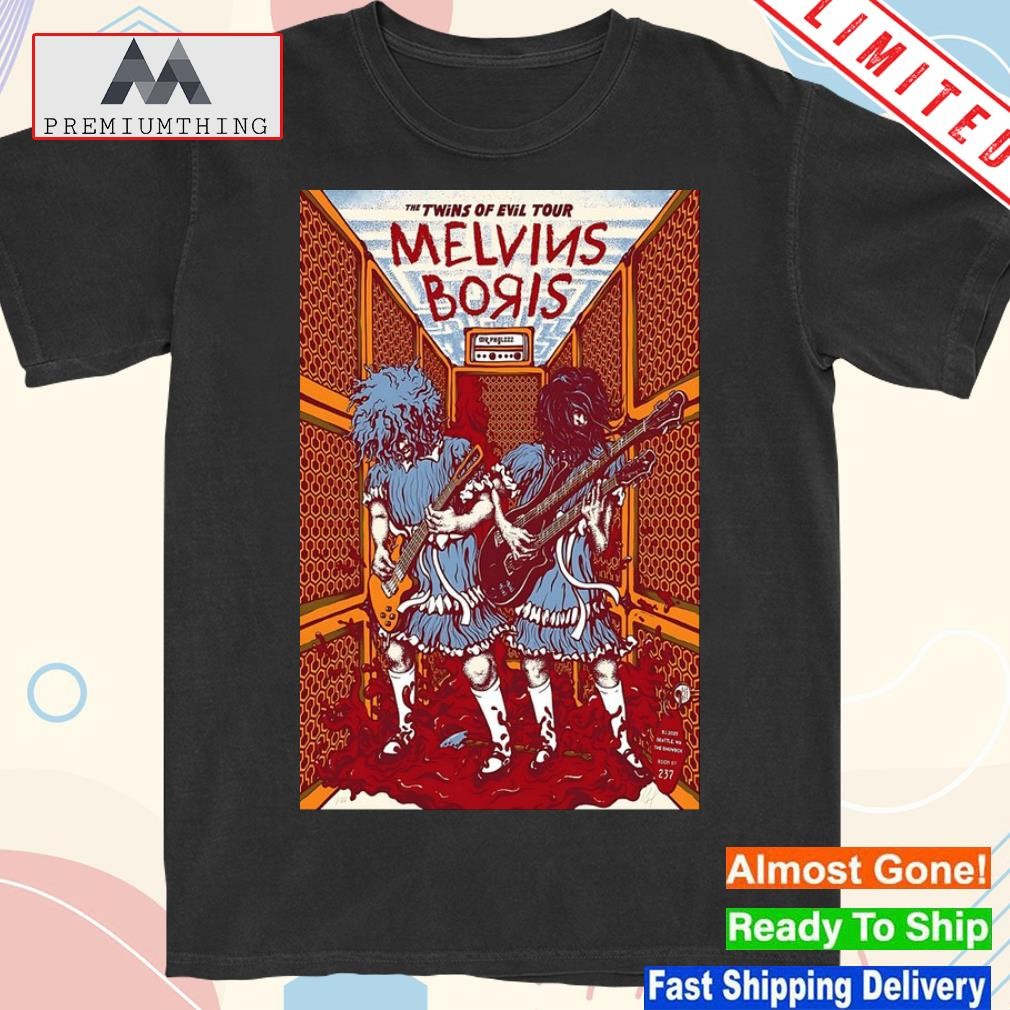 Official boris and melvins the twins of evil tour 2023 Seattle wa the showbox shirt