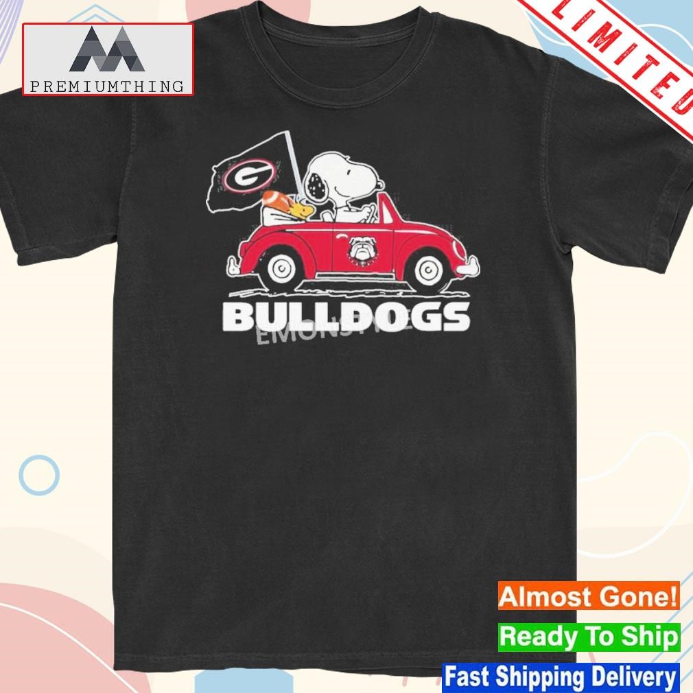 Official georgia Bulldogs Snoopy On A Car Shirt