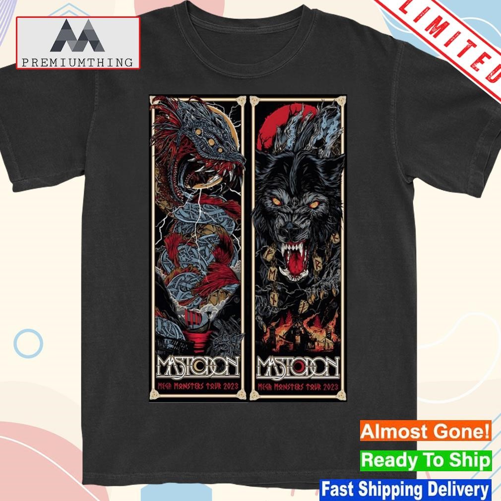 Official gojira N Mastodon the Mega Monster Summer Tour 2023 Poster Shirt