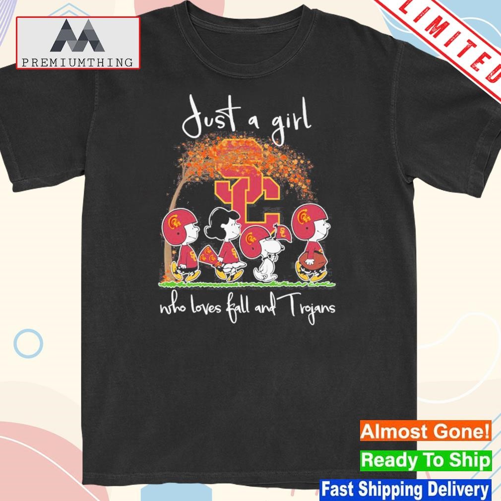 Official just a girl who loves fall and trojans shirt