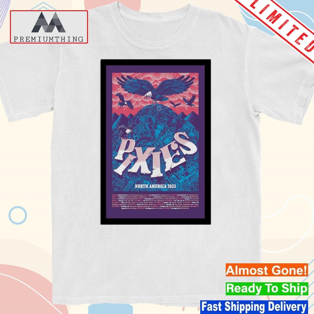 Official pixies august september 2023 concert tour North America art poster design t-shirt