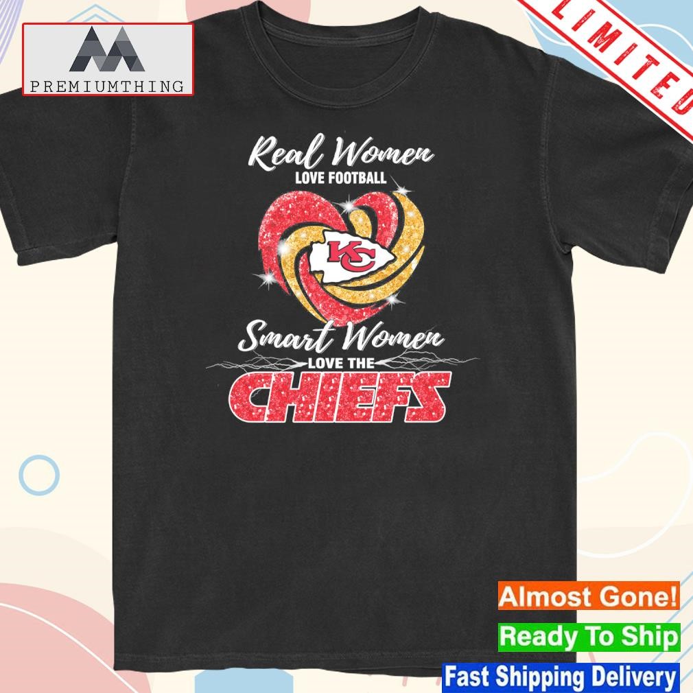 Official real women love football smart women love the chiefs heart 2023 shirt