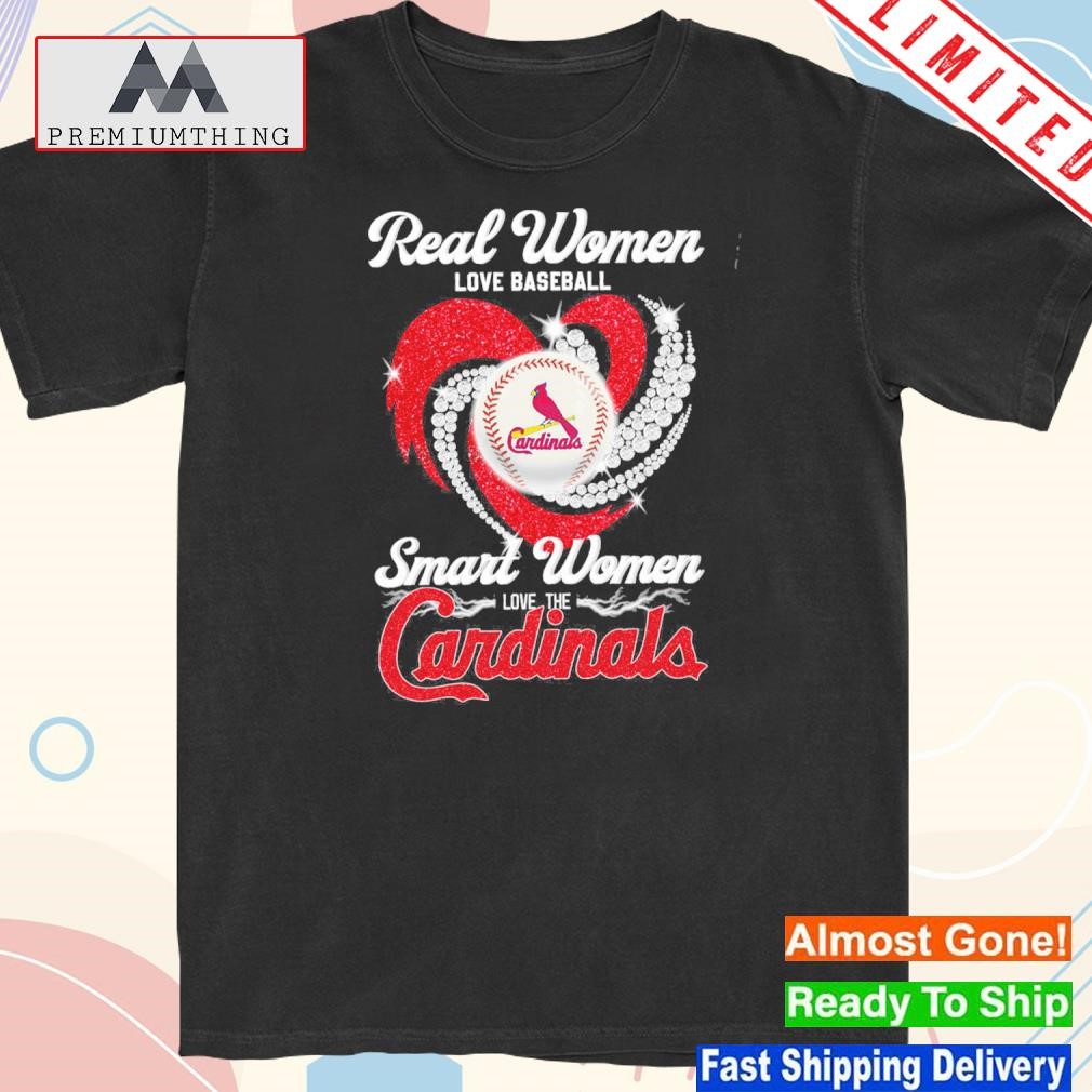 Official real women smart womens cardinals heart shirt