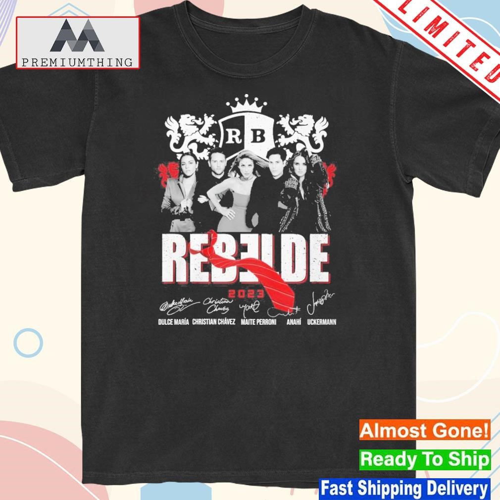 Official rebelde 2023 and their signature shirt