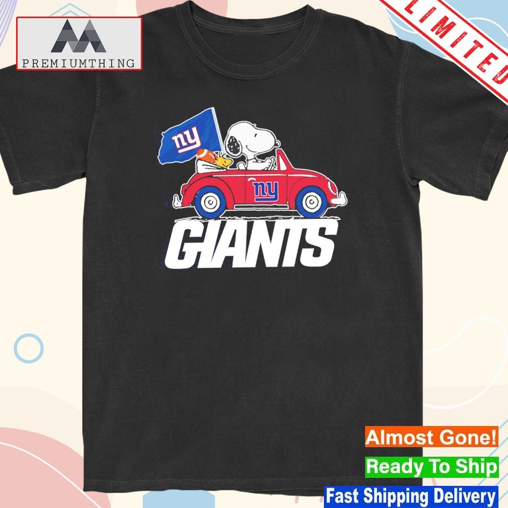 Official snoopy and woodstock car flag giants shirt