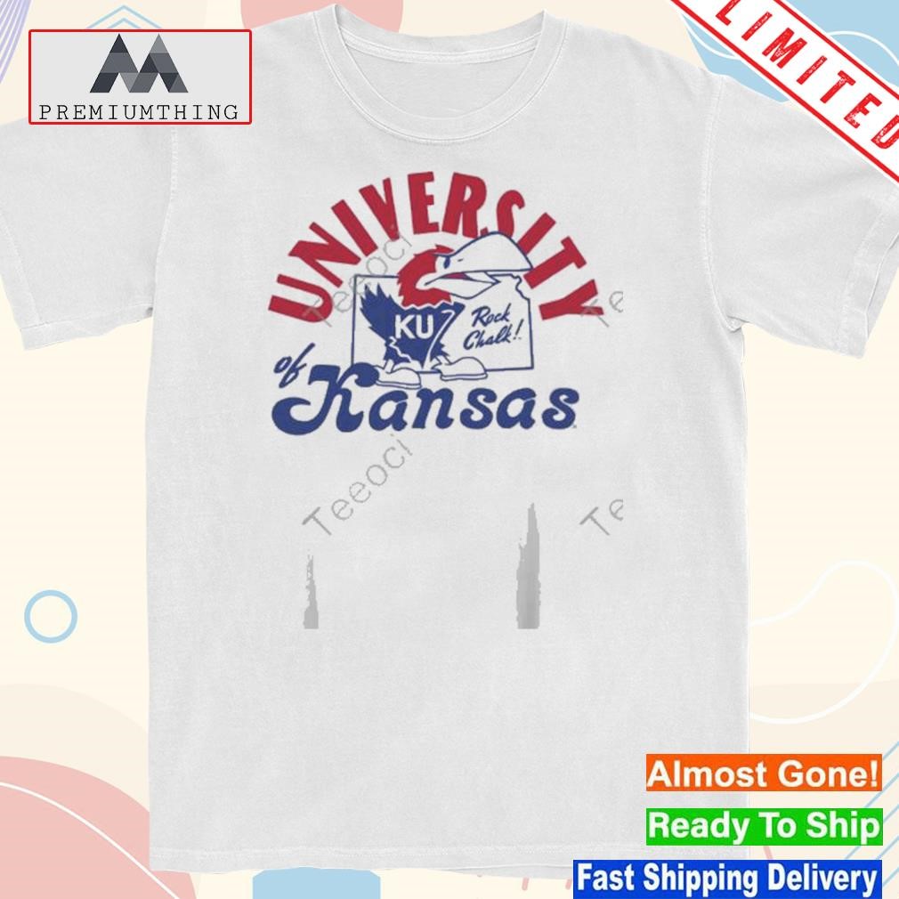 Official university of Kansas outline art design t-shirt