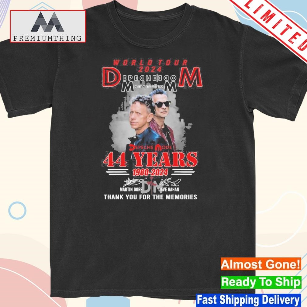 Official world tour 2024 depeche mode memento morI 44 years 1980 – 2024 thank you for the memories shirt