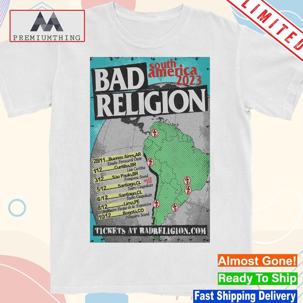 Bad religion tour south America 2023 limited poster shirt