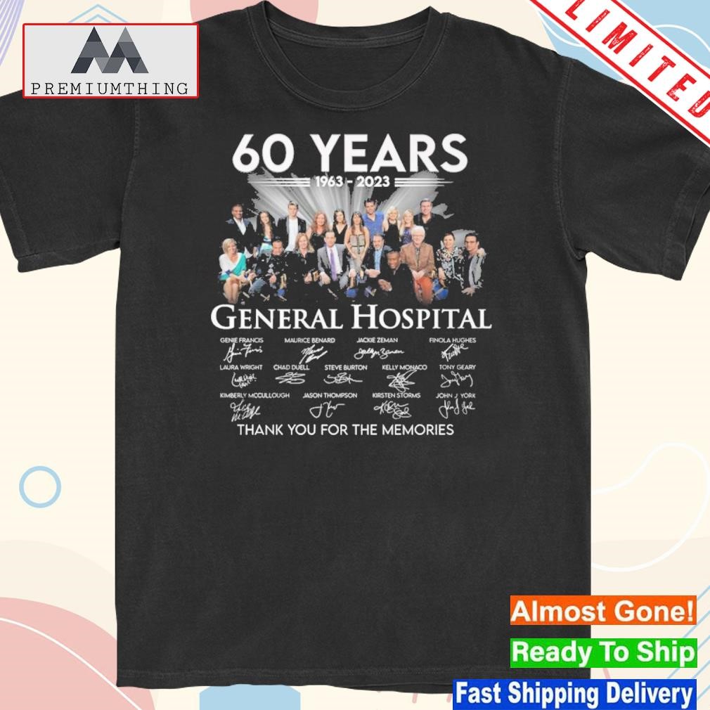 Official 60 Years 1963-2023 General Hospital Thank You For The Memories Signatures T-Shirt