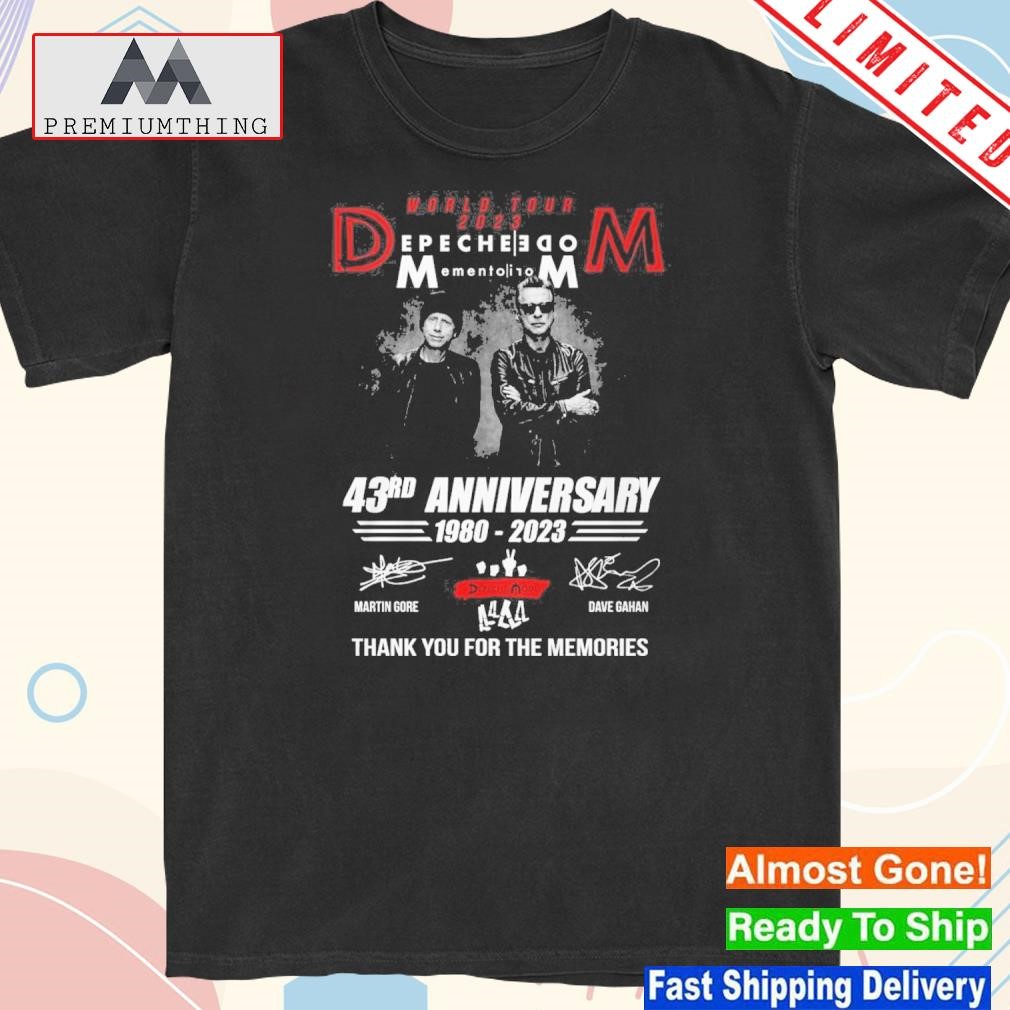 Official depeche Mode Memento Mori 43rd Anniversary 1980-2023 Thank You For The Memories Signatures T-Shirt