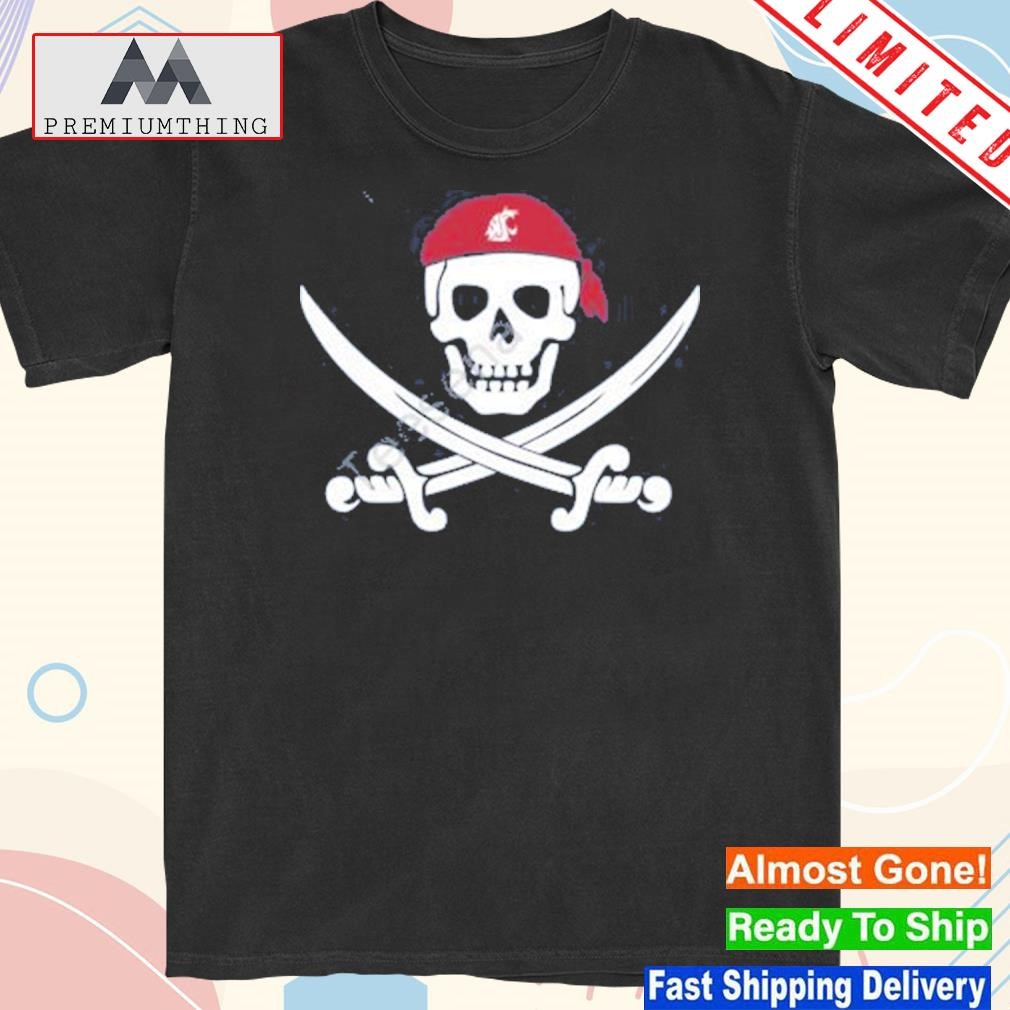 Official jake dickert wearing wsu golf pirate skull new shirt