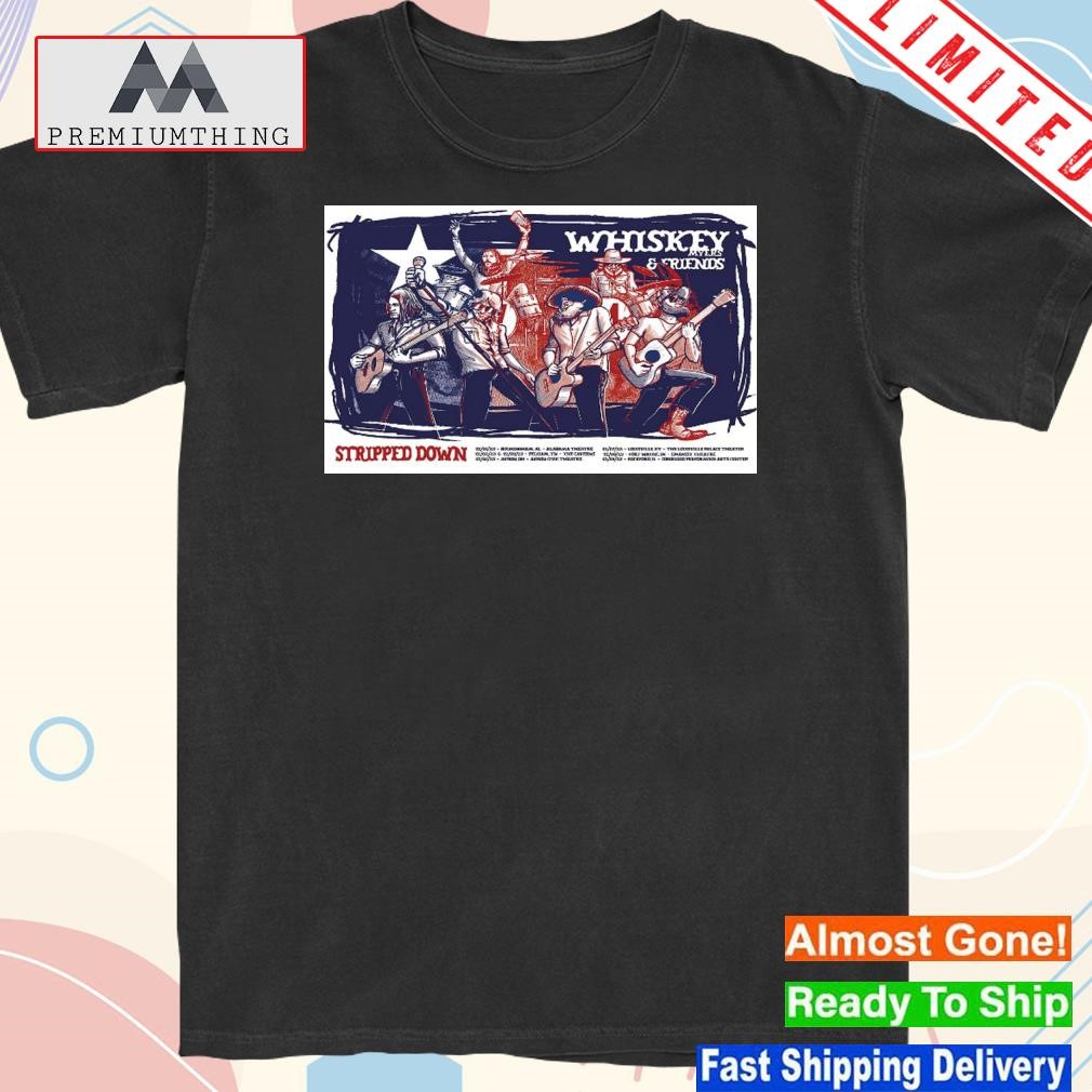 Whiskey myers stripped down 2023 poster shirt