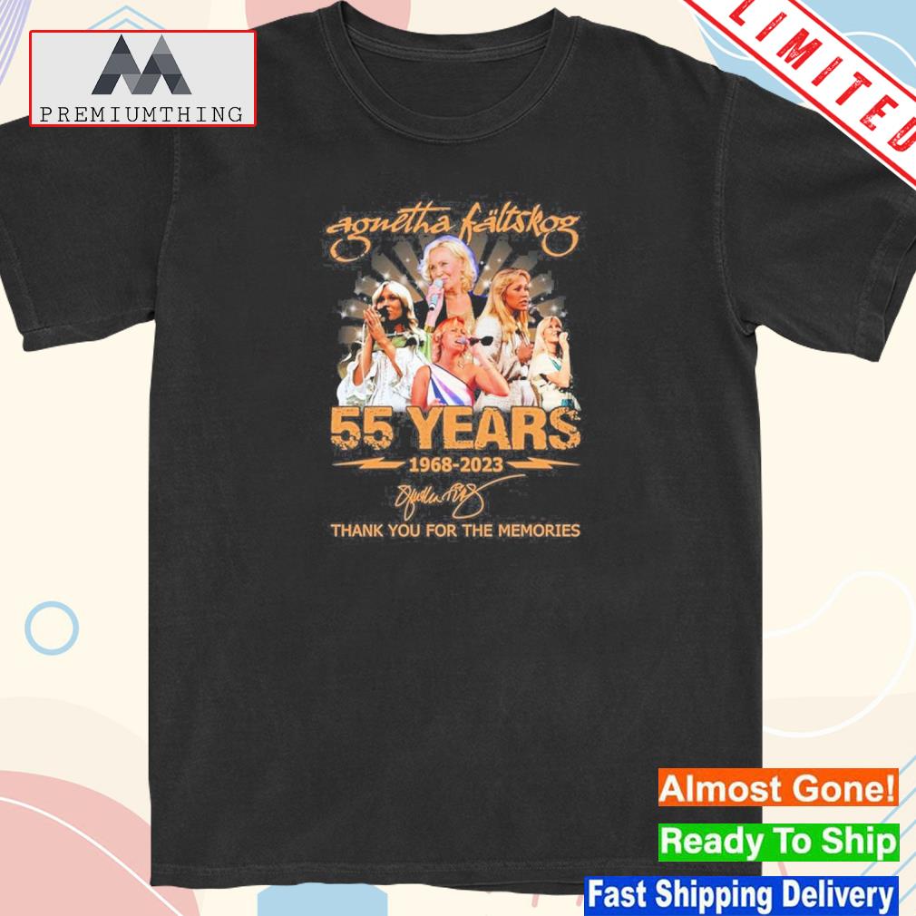 Official agnetha faltskog 55 years 1968 2023 thank you for the memories shirt