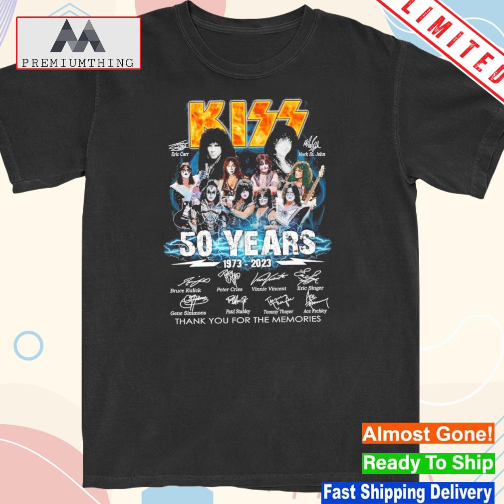 Official kiss Band Shirt 50 Years 1973 – 2023 Thank You For The Memories Signature T-Shirt