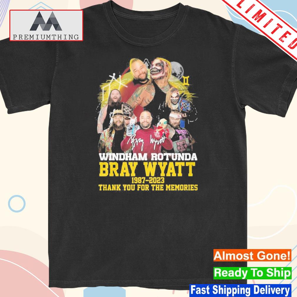 Official windham Rotunda Bray Wyatt 1987-2023 Thank You For The Memories T-Shirt