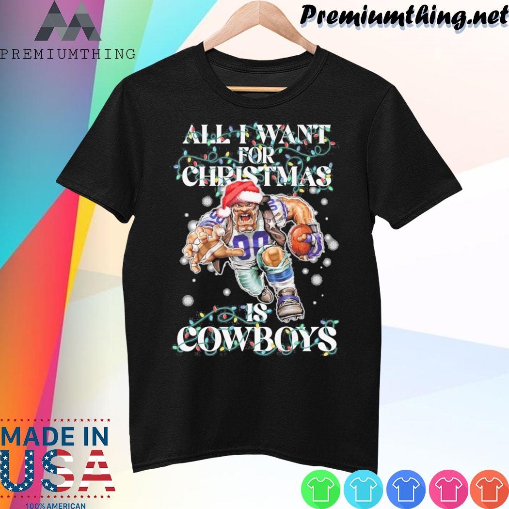 Design All I want for christmas is Dallas Cowboys mascot titan hat santa christmas 2023 shirt