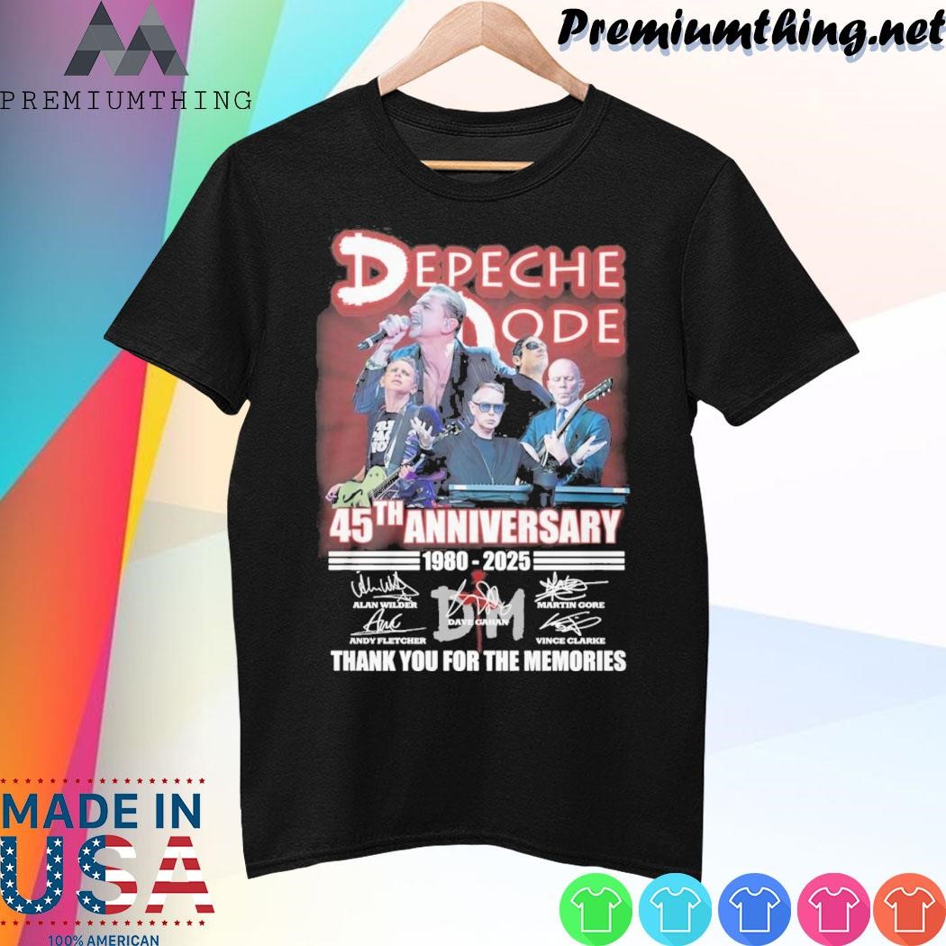 Design Depeche Mode 45th Anniversary 1980-2025 Thank You For The Memories Unisex shirt