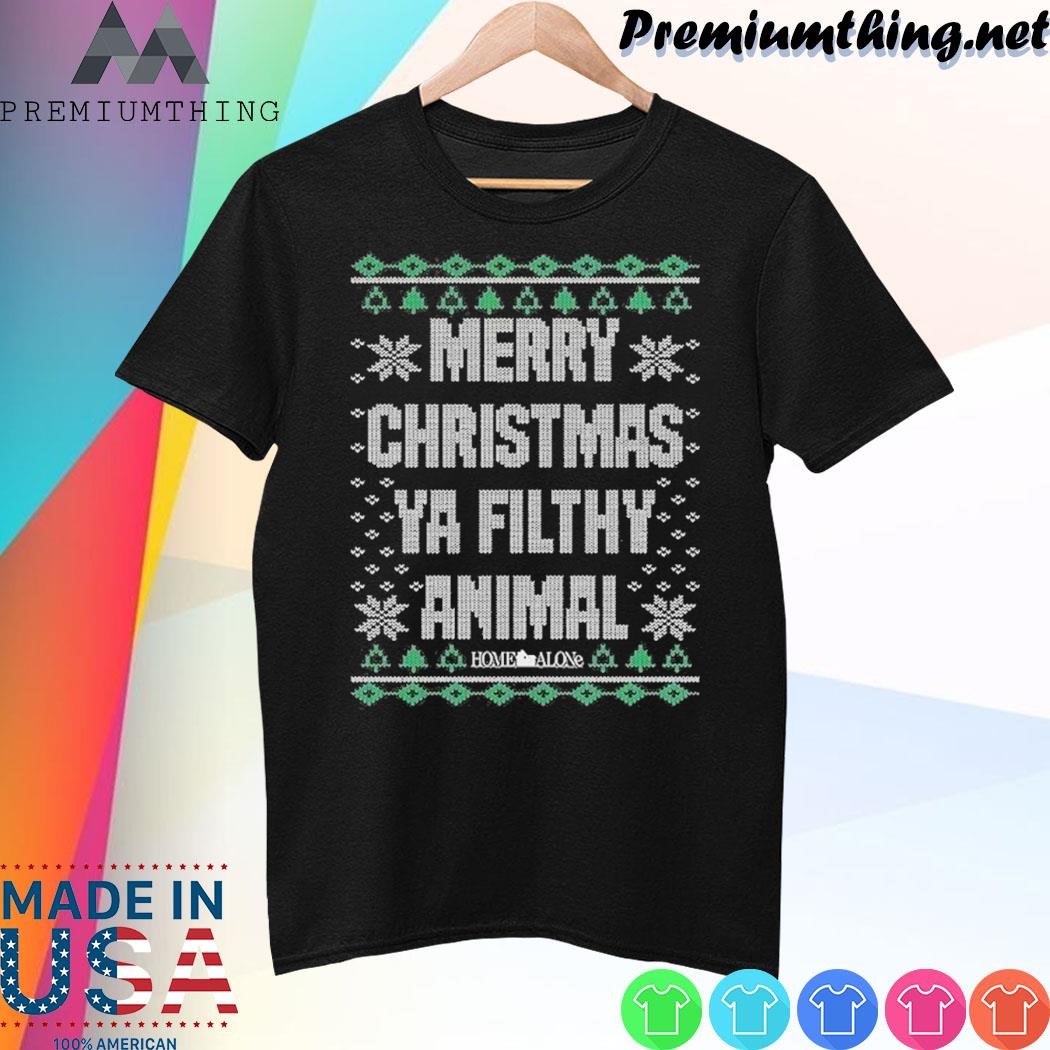 Design Filthy Animal Faux Ugly Christmas Sweater Home Alone shirt