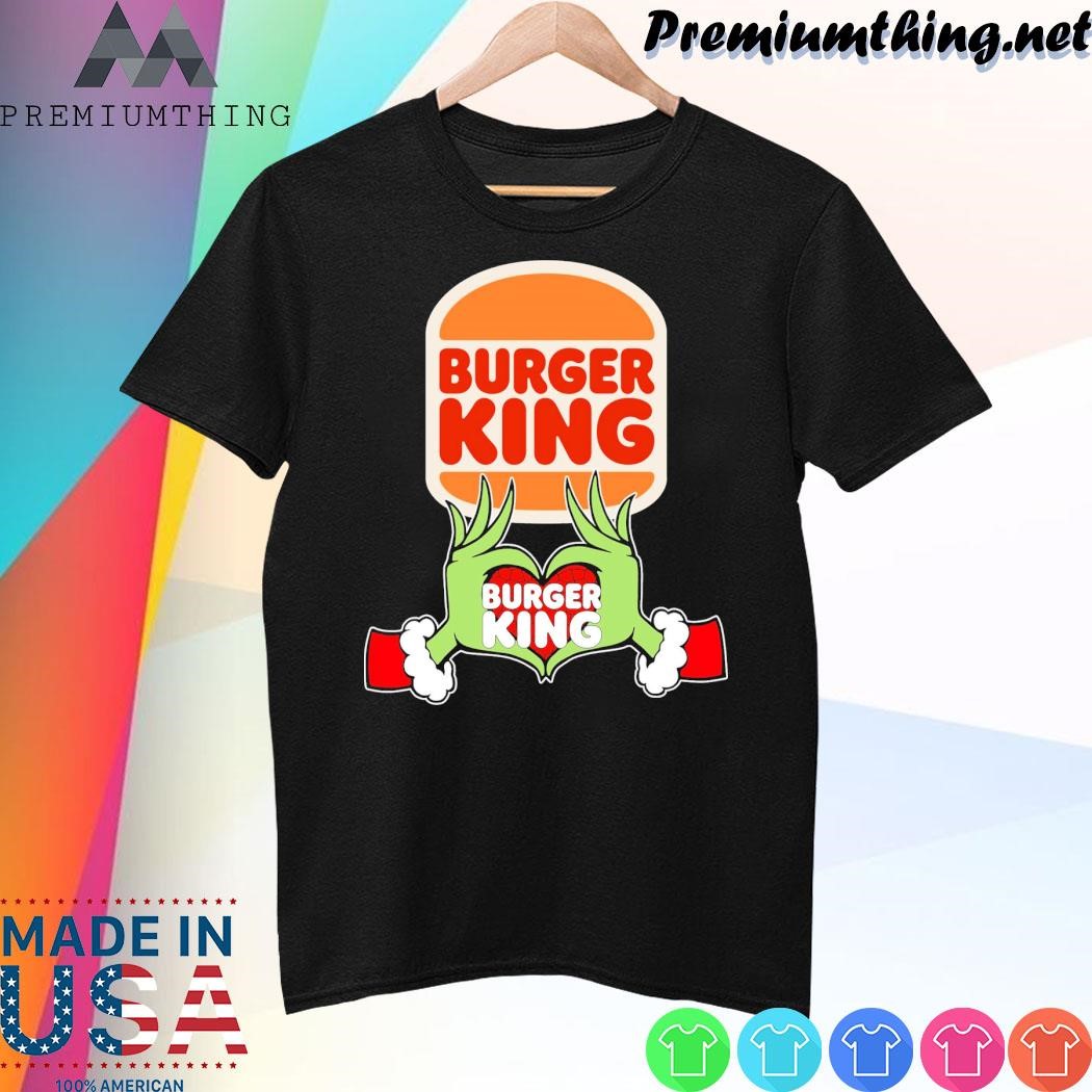 Design Grinch santa love Burger King logo christmas shirt