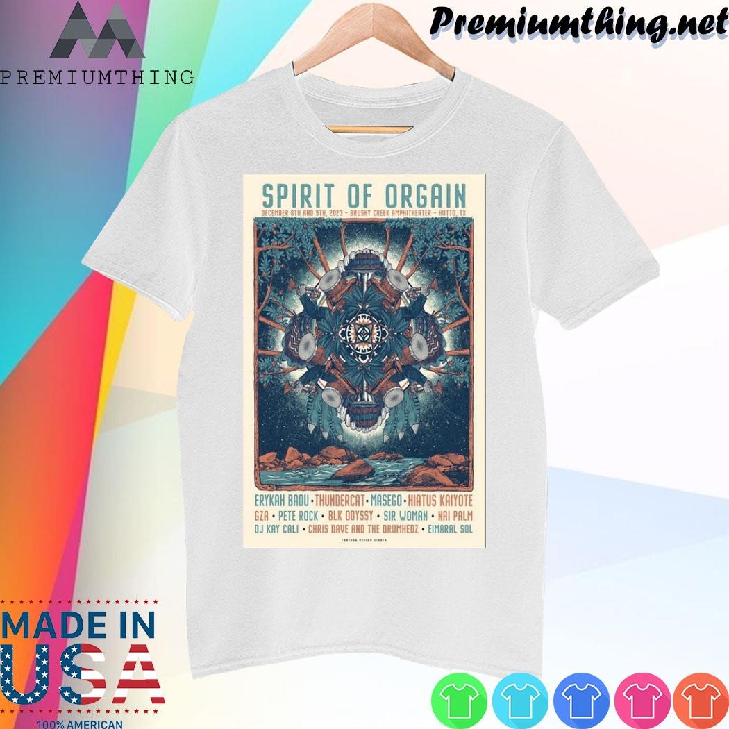 Design Poster Spirit Of Orgain Hutto, TX, Brushy Creek Amphitheater December 8 & 9, 2023 shirt