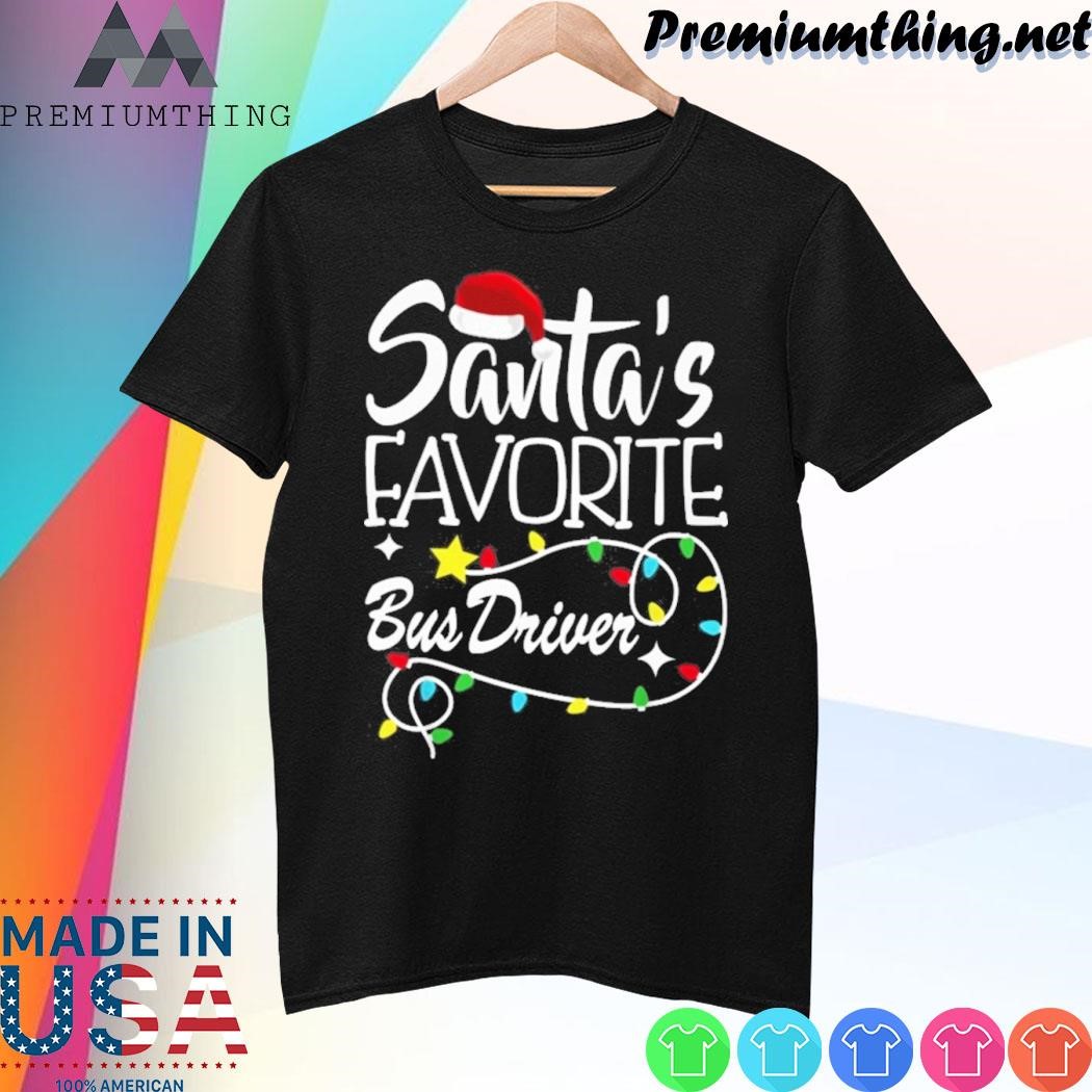 Design Santa's favorite bus driver merry christmas shirt