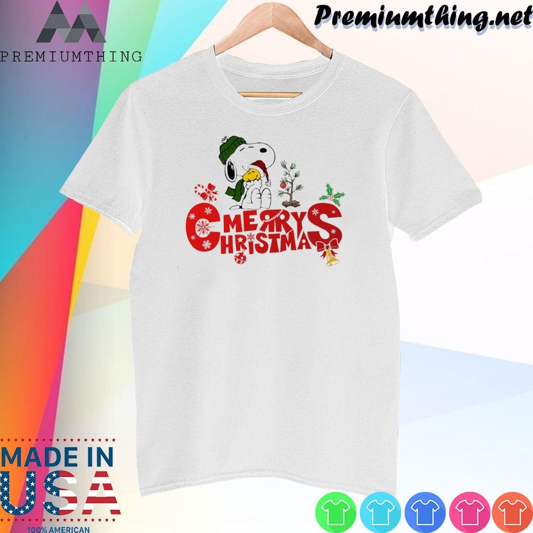 Design Snoopy and Woodstock hat santa tree merry christmas 2023 shirt