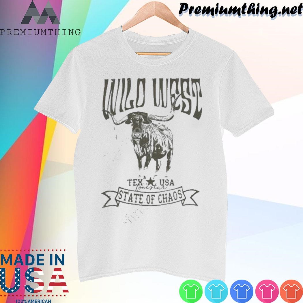 Design Wild West Longhorn Texas Usa Lonestar State Of Chaos Shirt